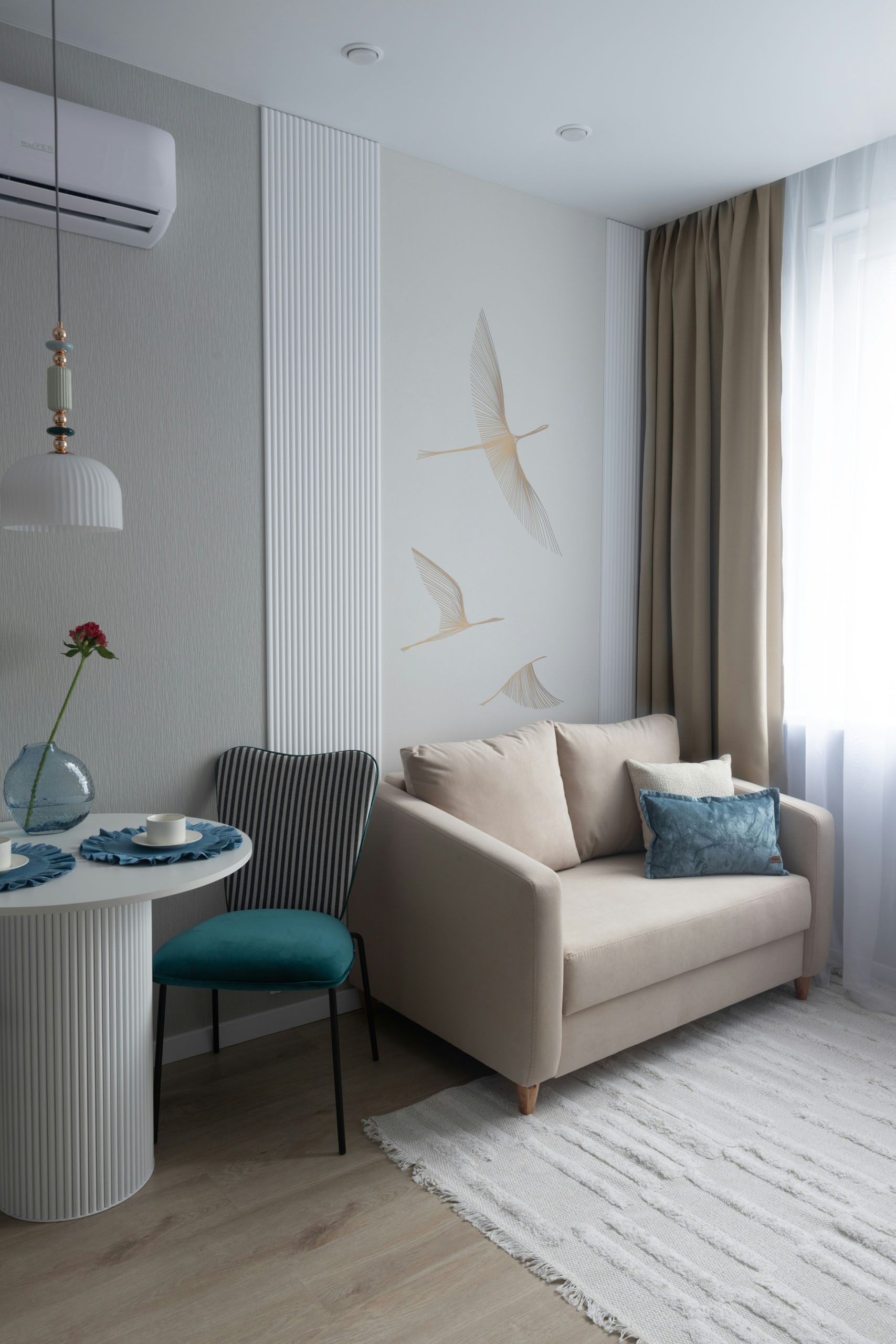 Modern living room with clean lines